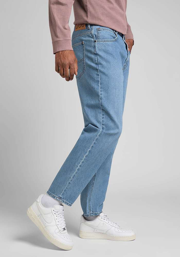 Jeans Hombre Tiro Alto Easton Regular Straight Fit Vintage Light