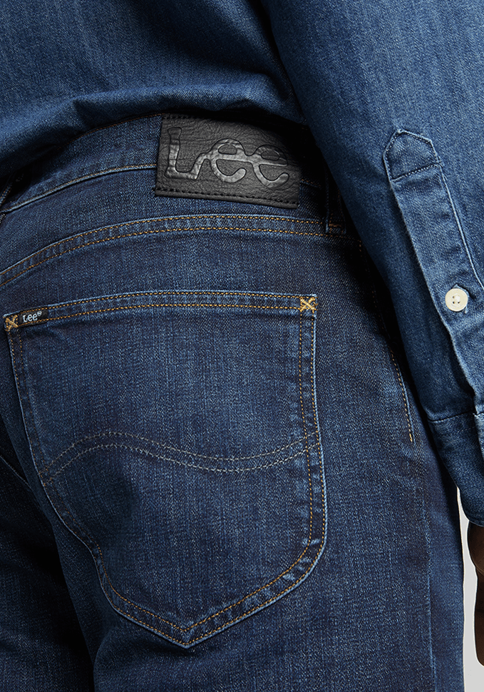 Jeans Hombre Austin Regular Tapered Fit Dark Worn Foam