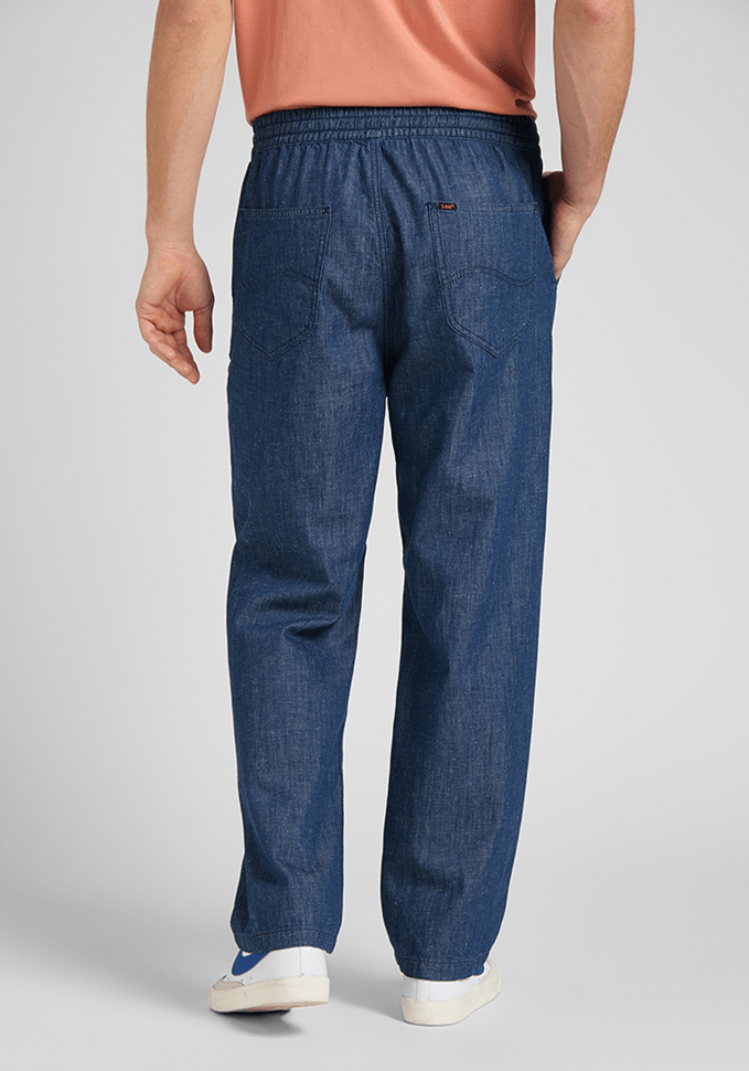 Pantalón Hombre Chino Relaxed Straight Fit Mid Wash