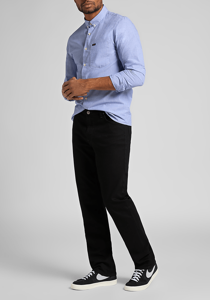 Jeans Hombre West Relaxed Straight Fit Clean Black