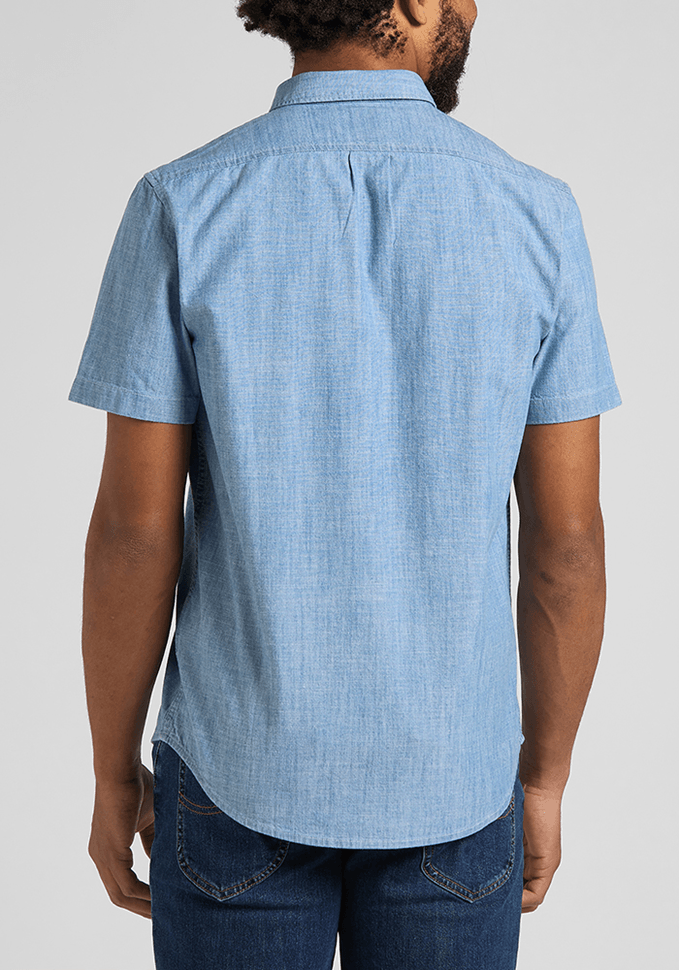 Camisa Hombre Manga Corta Button Down Navy