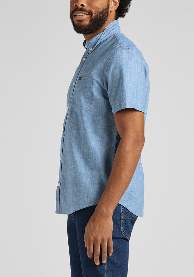 Camisa Hombre Manga Corta Button Down Navy