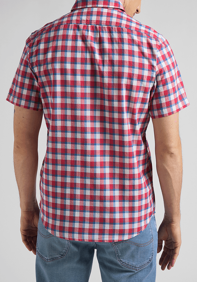 Camisa Hombre Manga Corta Button Down Real Red