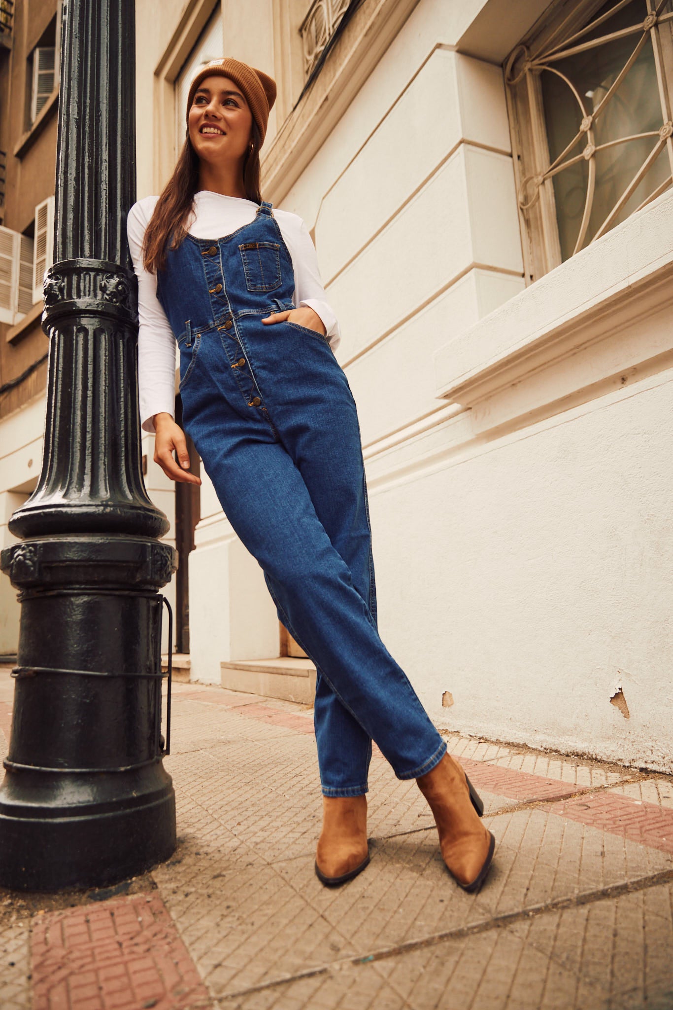 Jardinera Mujer Mom Bib Relaxed Fit Rinse