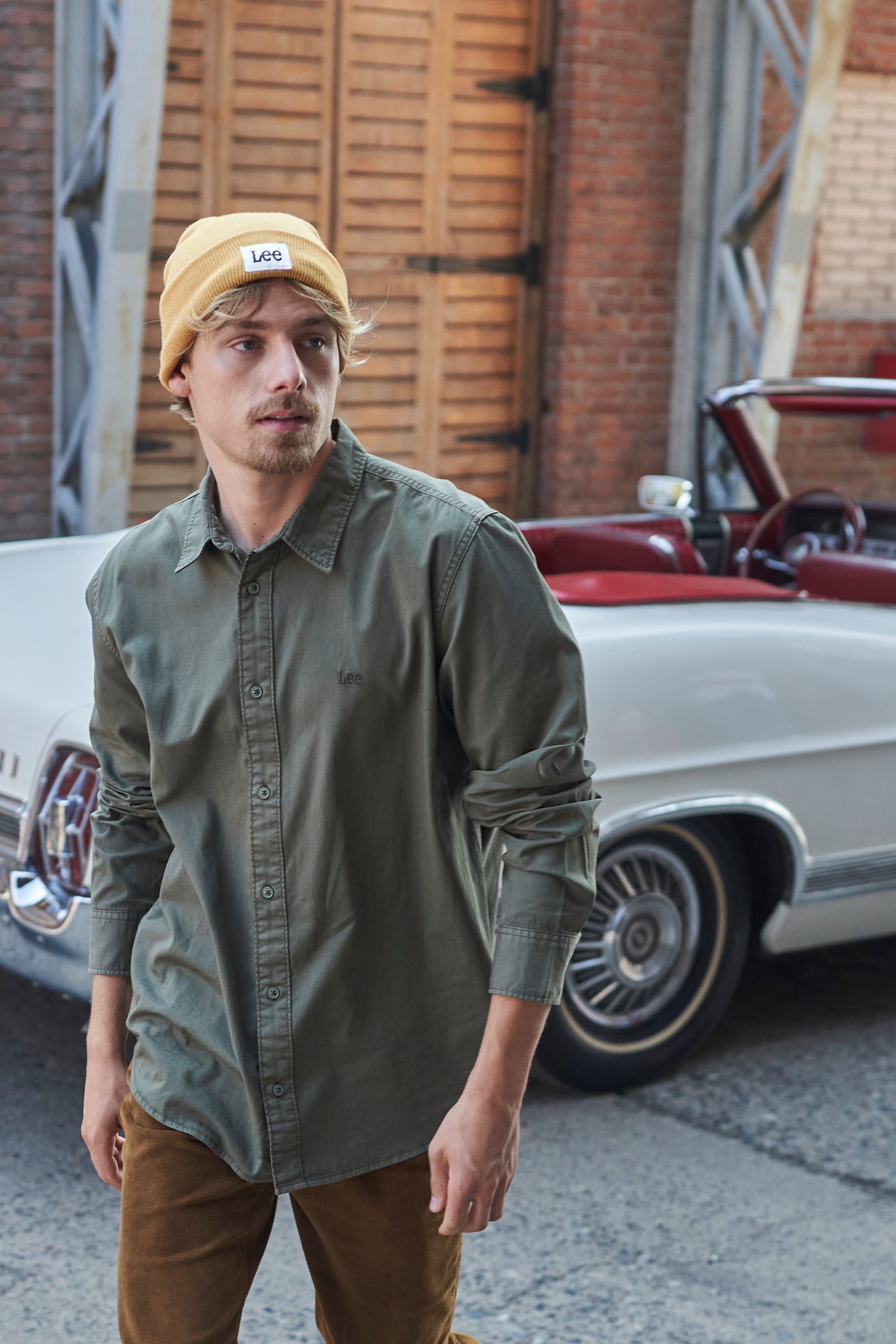 Camisa Ml Hombre Regular Verde Bordado