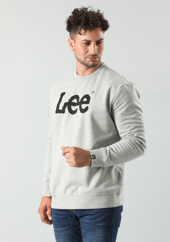 Polerón Hombre Wobbly Logo Crew Grey