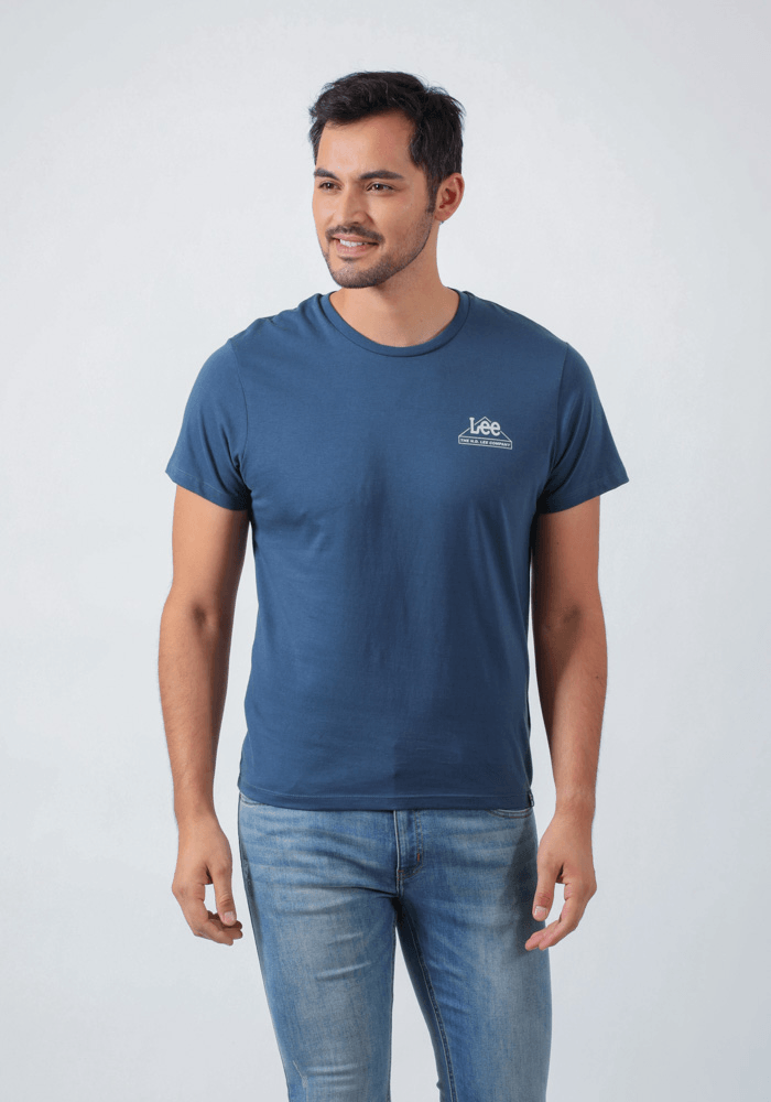 Polera Hombre Small Logo Tee Blue Denim