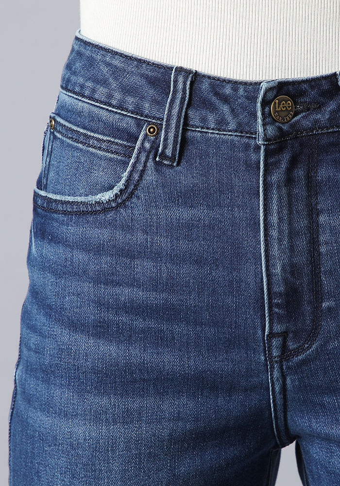 Jeans Mujer Tiro Alto Carol Regular Straight Fit Mid Blue