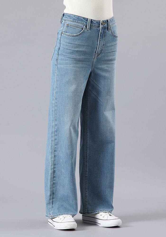 Jeans Mujer Tiro Alto Stella A Line Relaxed Fit Light Blue
