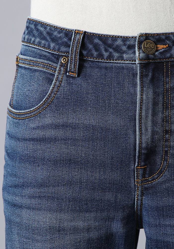 Jeans Hombre Tiro Alto Austin Regular Tapered Fit Mid Blue