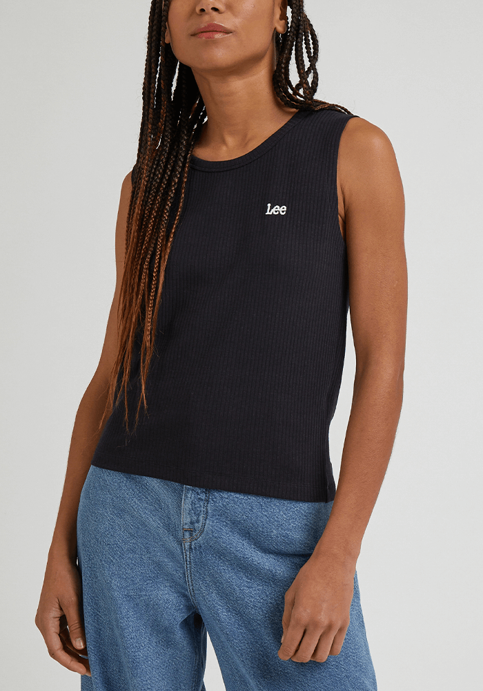 Polera Mujer Cropped Crew Tank Black
