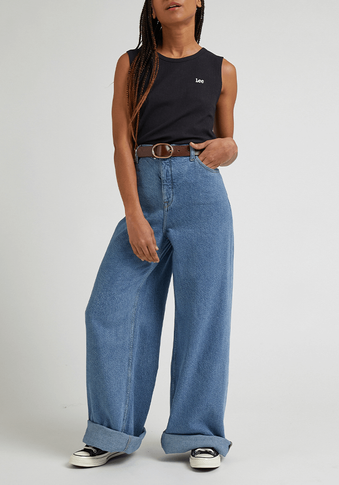Polera Mujer Cropped Crew Tank Black