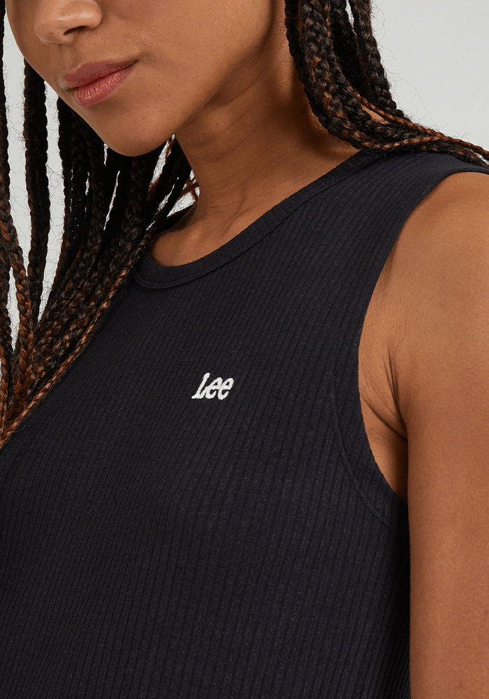 Polera Mujer Cropped Crew Tank Black