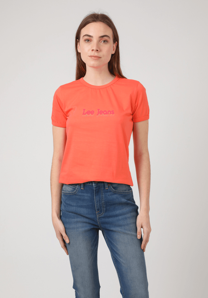 Polera Mujer Logo Vintage Tee Aurora Red