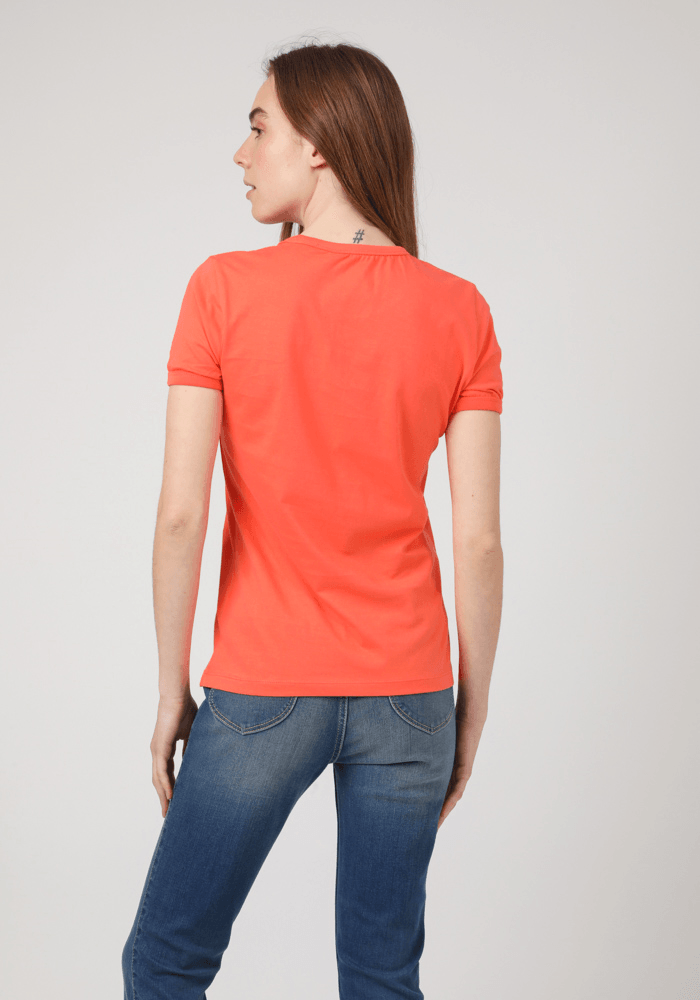 Polera Mujer Logo Vintage Tee Aurora Red