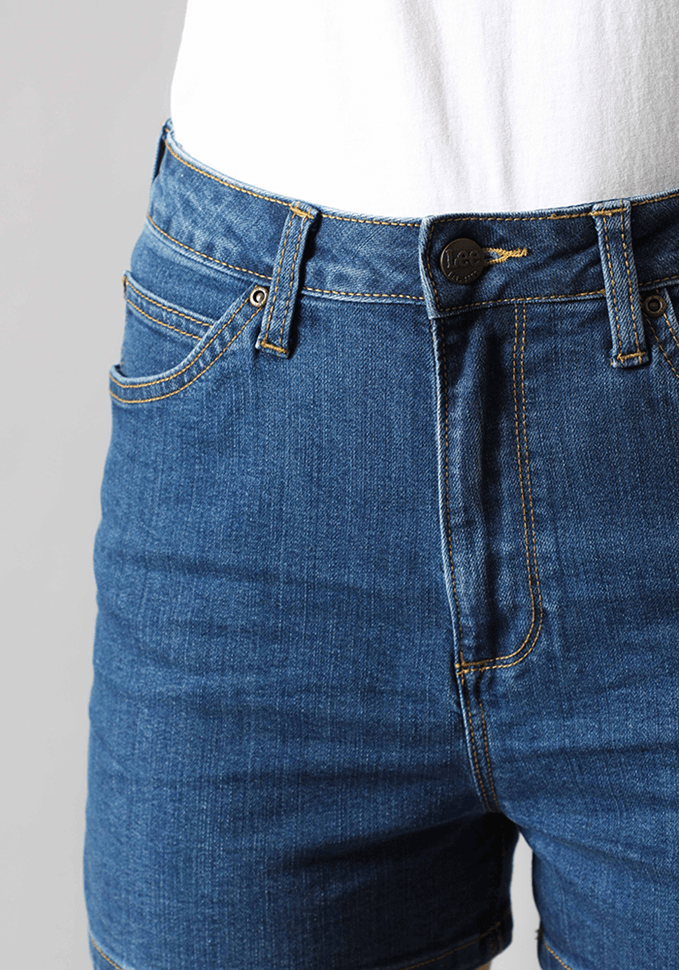 Short Mujer Tiro Alto Carol Regular Straight Fit Dark Buxton