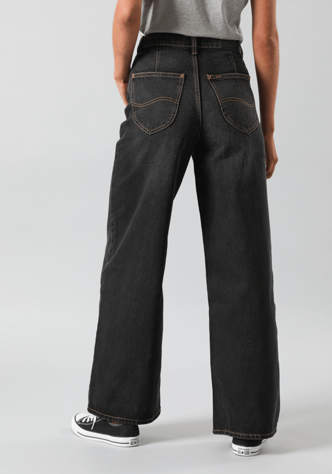 Jeans Mujer Tiro Alto Stella A Line Relaxed Fit Black Duns