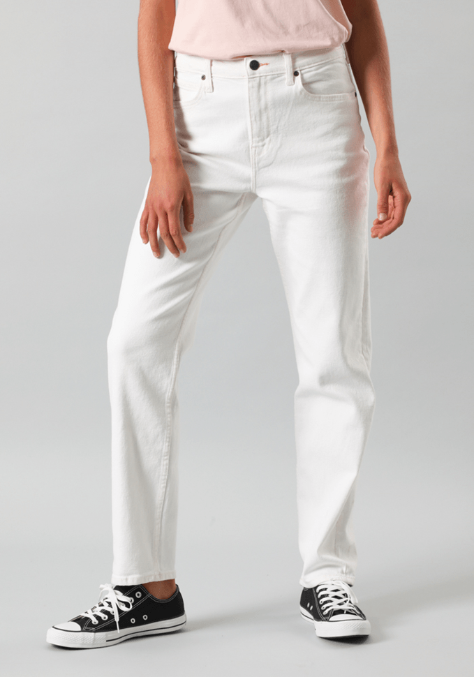 Jeans Mujer Tiro Alto Carol Straight Fit Ecru