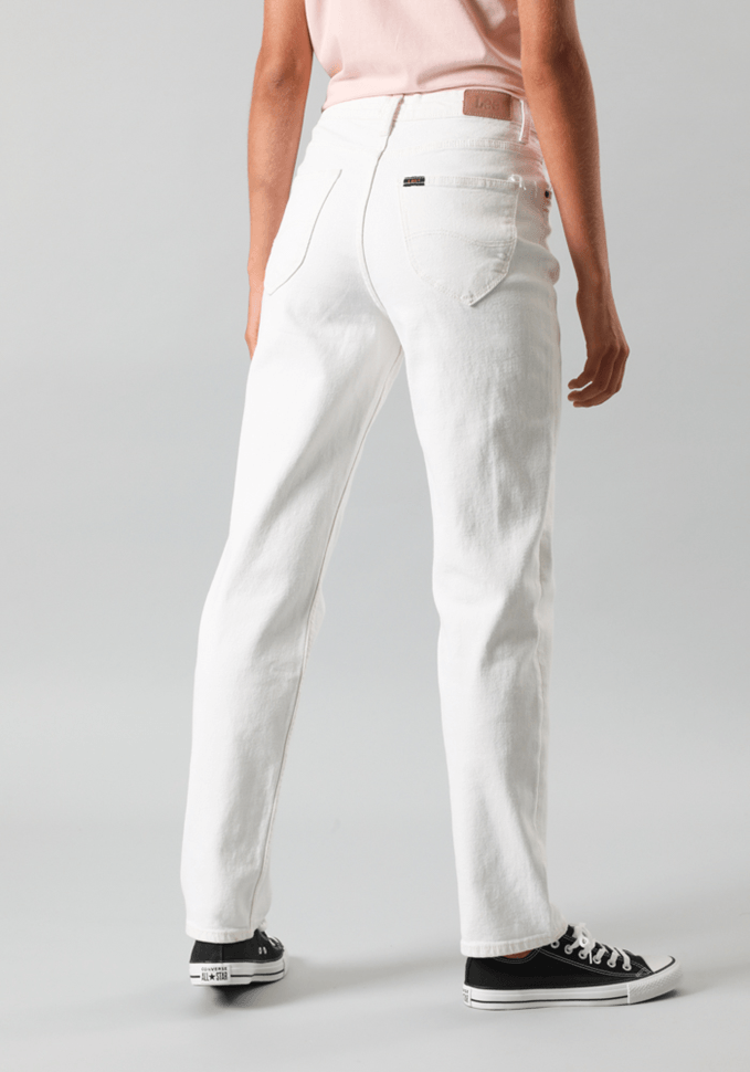 Jeans Mujer Tiro Alto Carol Straight Fit Ecru