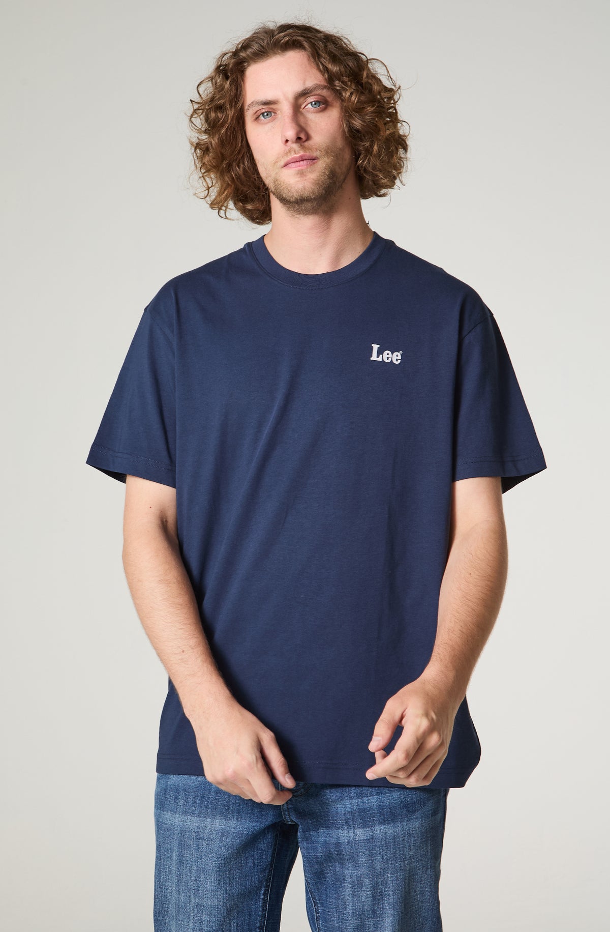 Polera Hombre Manga Corta Regular Fit Azul