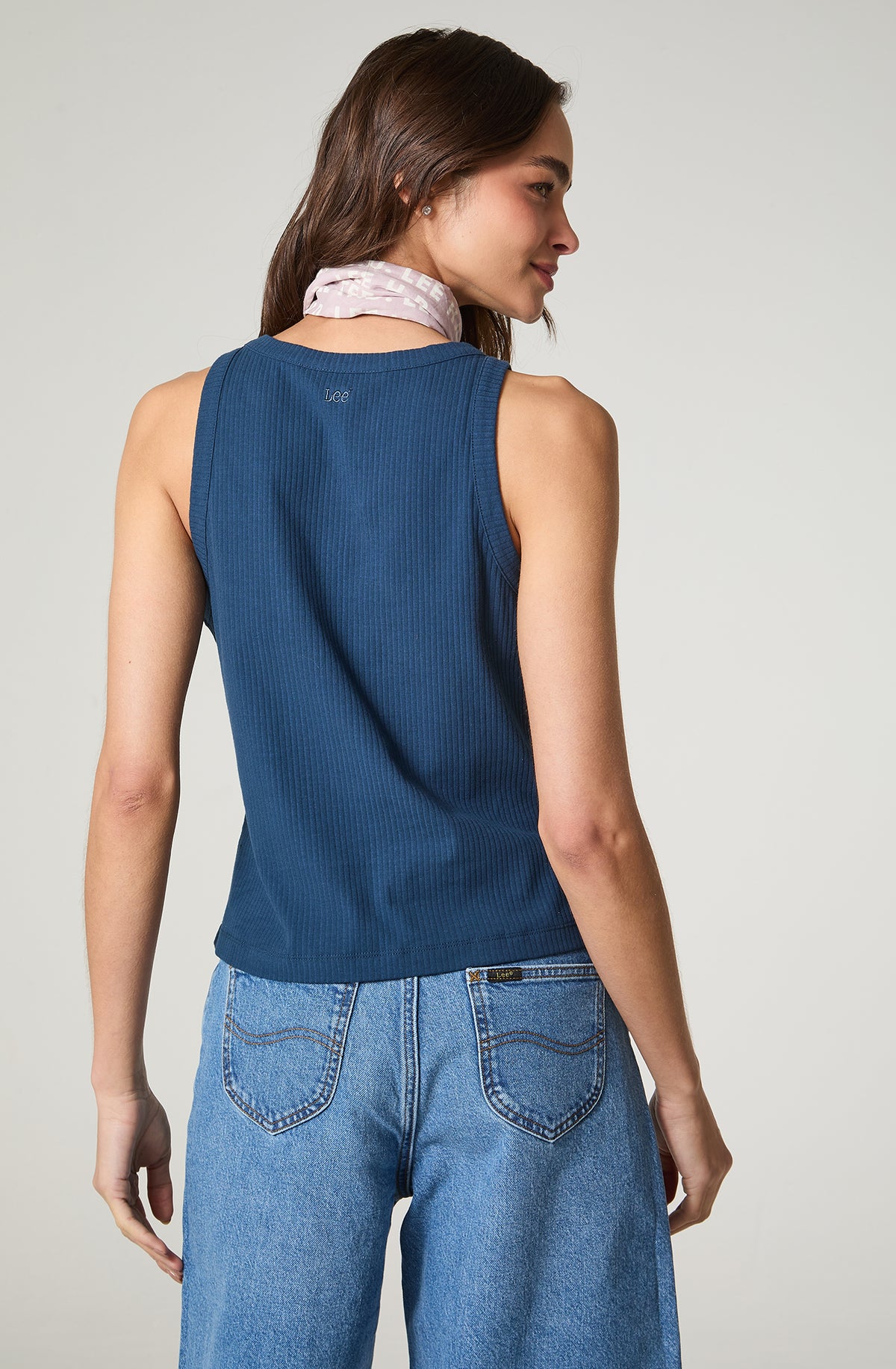 Polera Mujer Tank Sin Manga Regular Fit Azul