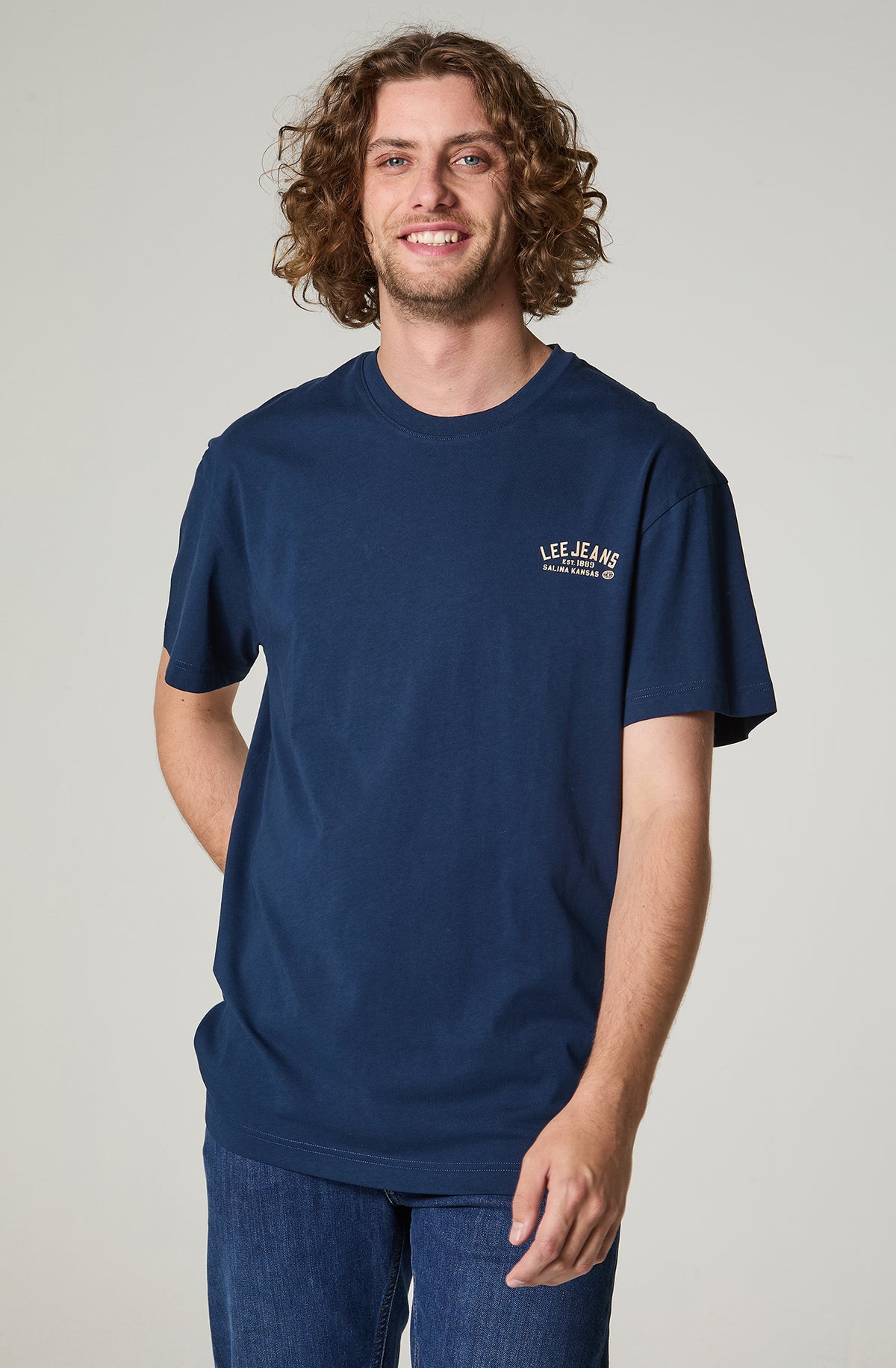 Polera Hombre Manga Corta Regular Fit Azul