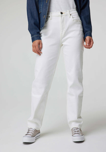 Jeans Mujer Tiro Alto Carol Straight Fit Ecru