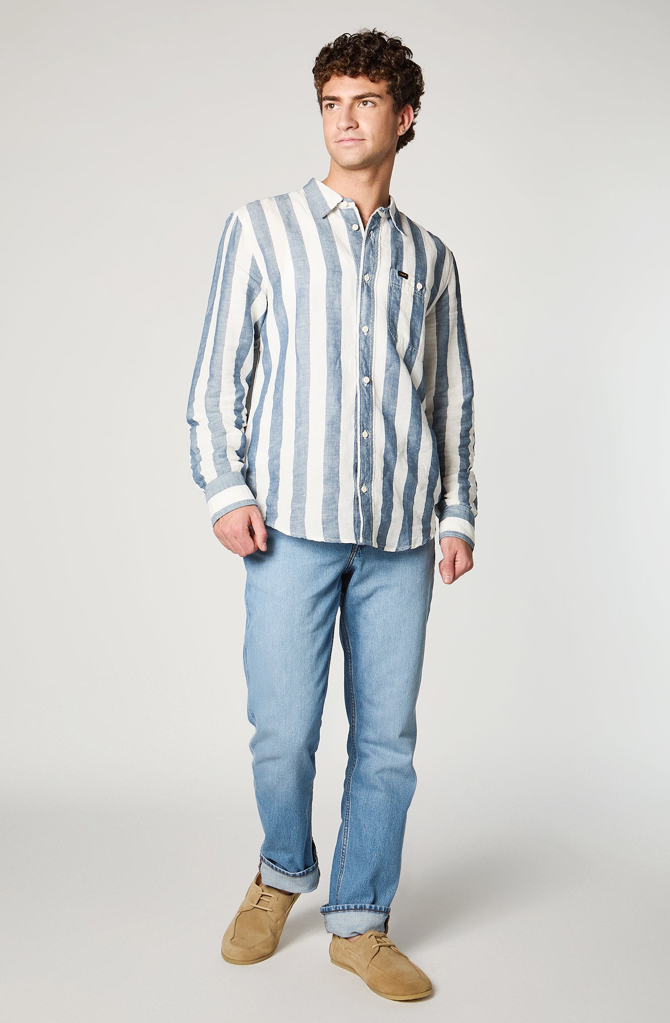 Jeans Hombre Tiro Alto Brooklyn Classic Straight Fit Light Blue