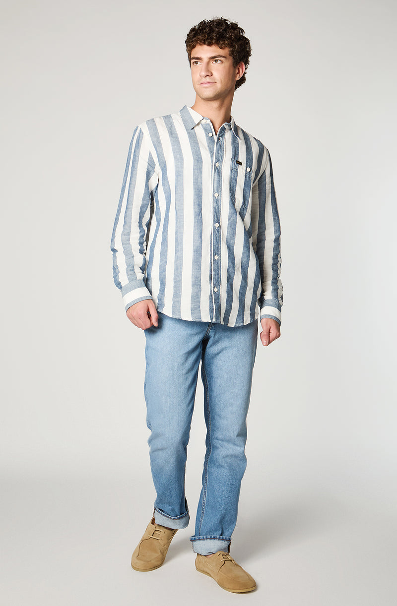 Jeans Lee Brooklyn Straight Uomo - Taglio Dritto, 90% Cotone, Media Elasticità, Cavallo 34 Pollici