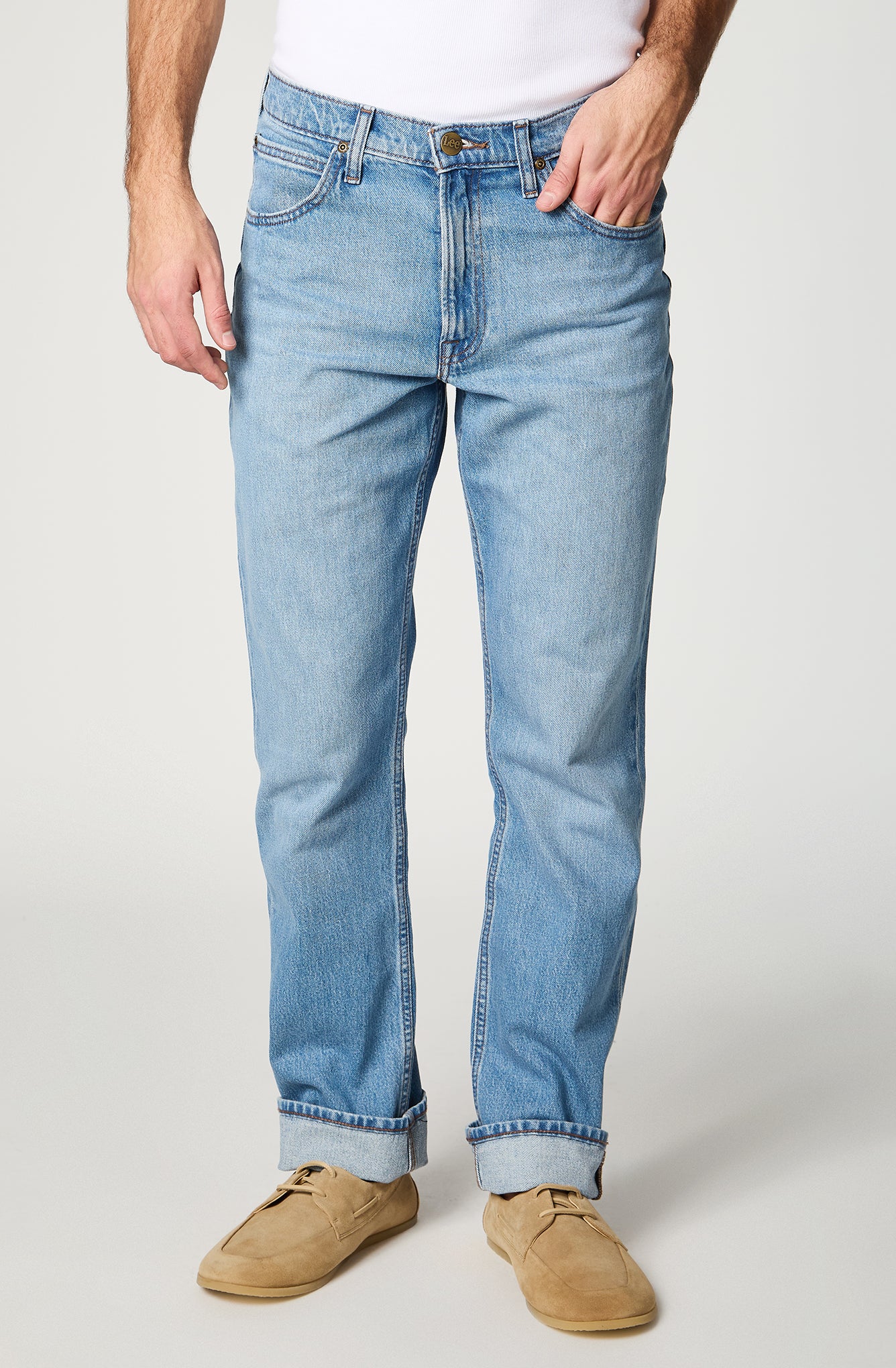Jeans Hombre Tiro Alto Brooklyn Classic Straight Fit Light Blue