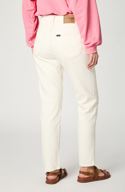 Jeans Tiro Alto Carol Regular Straight Fit Concrete White