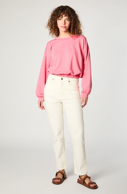 Jeans Tiro Alto Carol Regular Straight Fit Concrete White