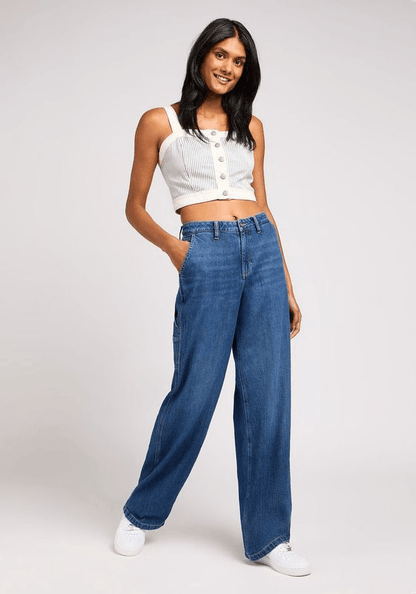 Polera Denim Tank I Feel Love