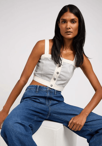 Polera Denim Tank I Feel Love