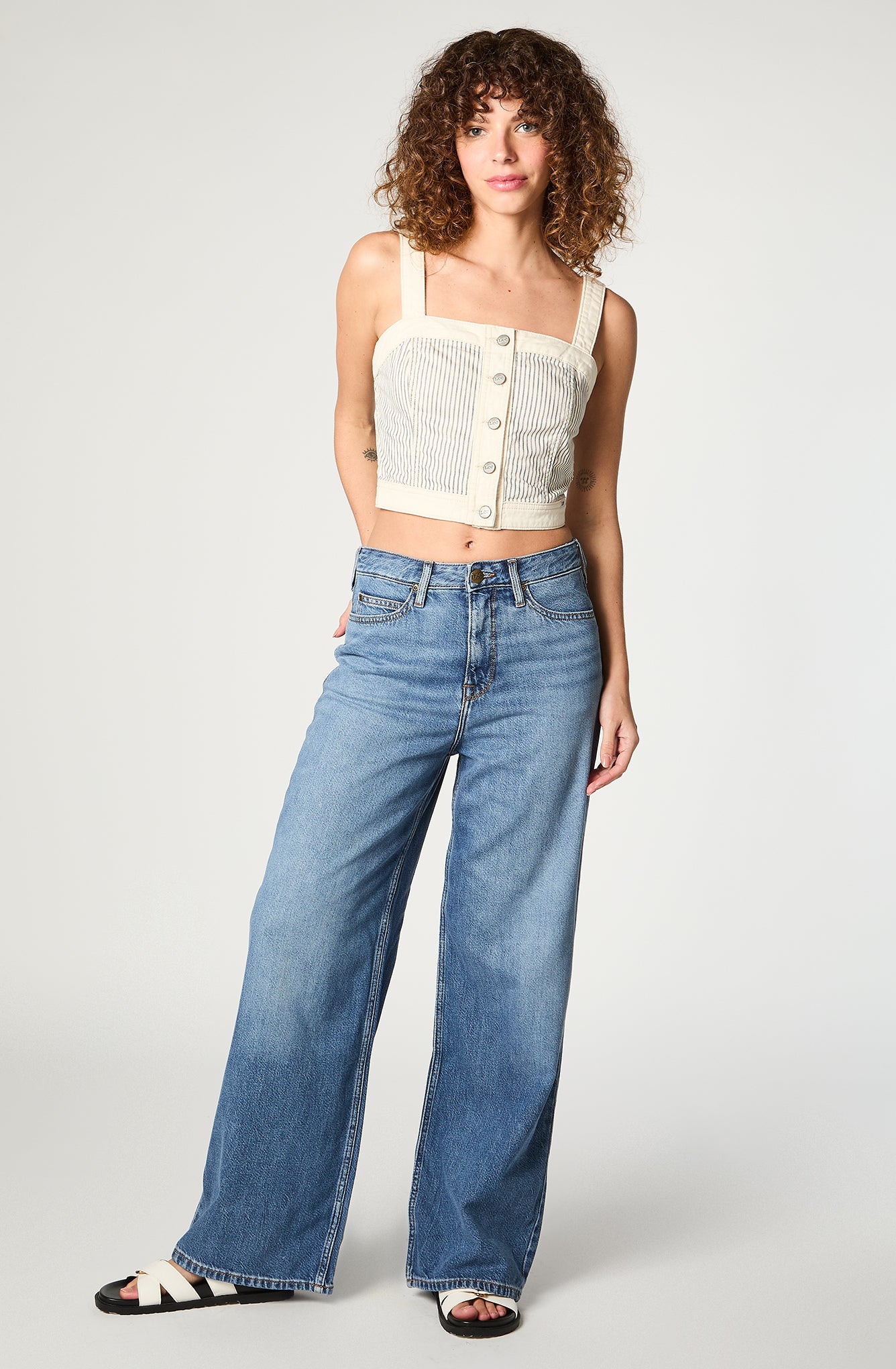 Polera Denim Tank I Feel Love