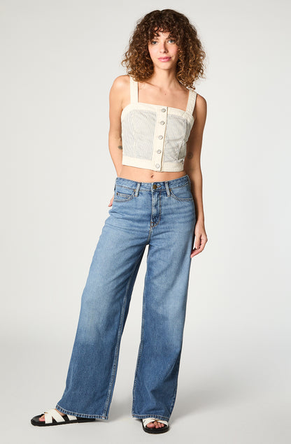 Polera Denim Tank I Feel Love