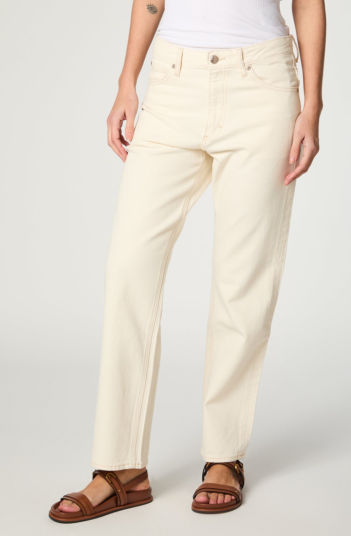 Jeans Tiro Alto Rider Classic Straight A Light Rinse