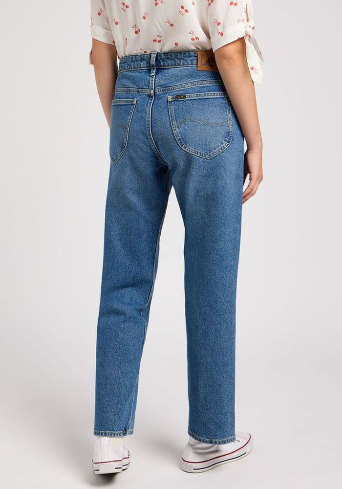 Jeans Tiro Alto Rider Classic Straight Mid Wash