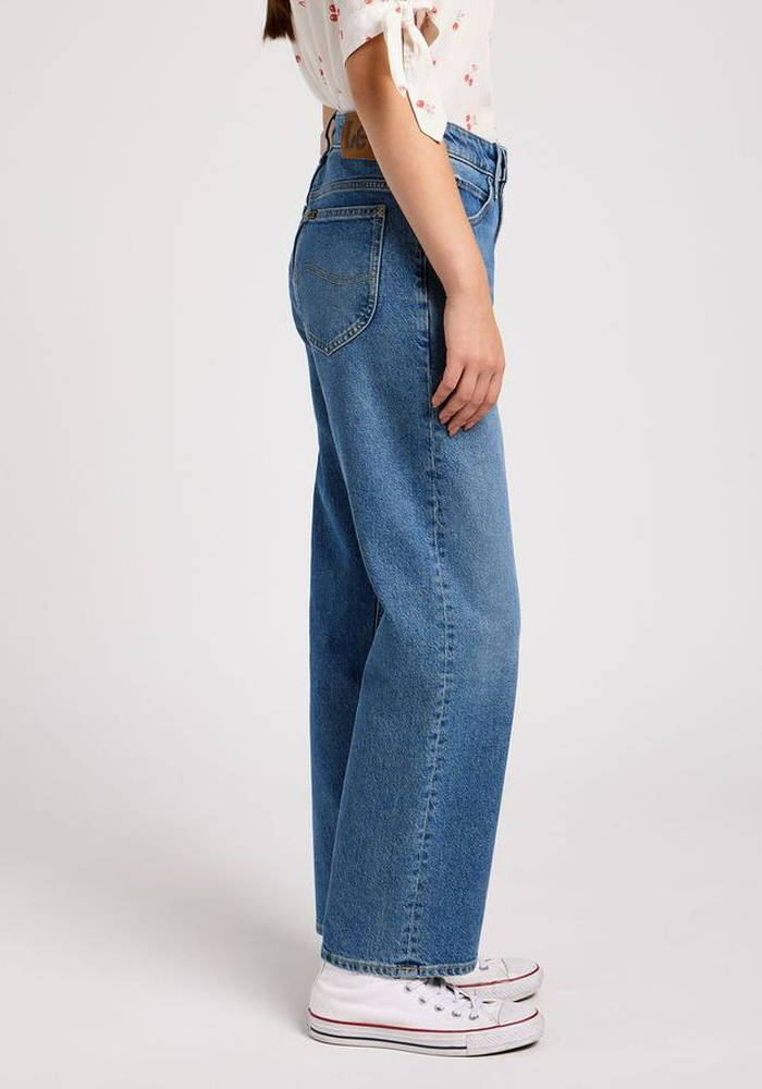 Jeans Tiro Alto Rider Classic Straight Mid Wash