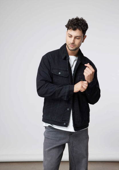 Chaqueta Hombre Rider Sherpa Jacket Denim Black