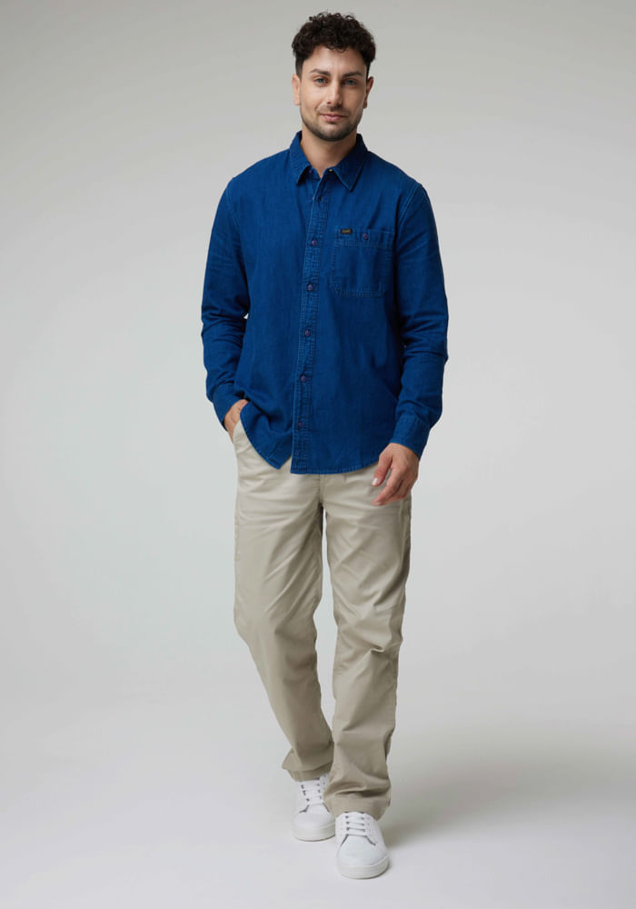 Camisa Hombre Leesures Inky Blue