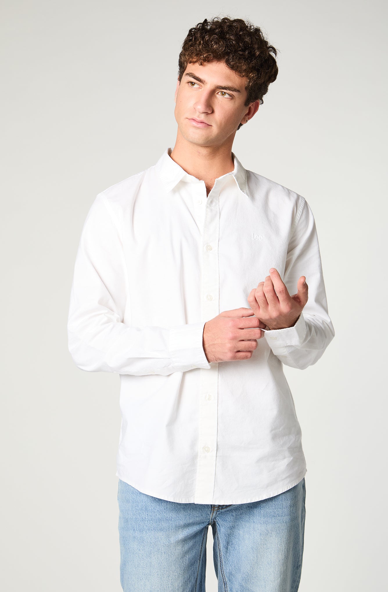Camisa Hombre Patch Clean Lino Gris