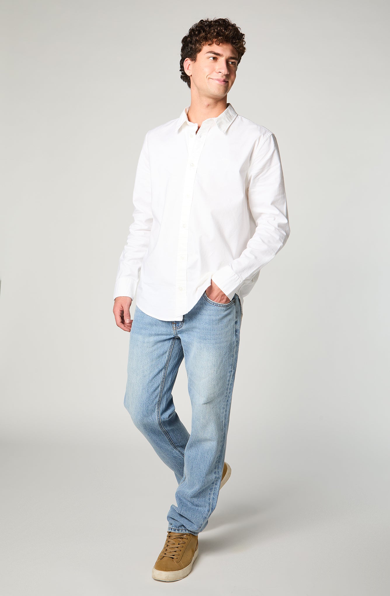 Camisa Hombre Patch Clean Lino Gris