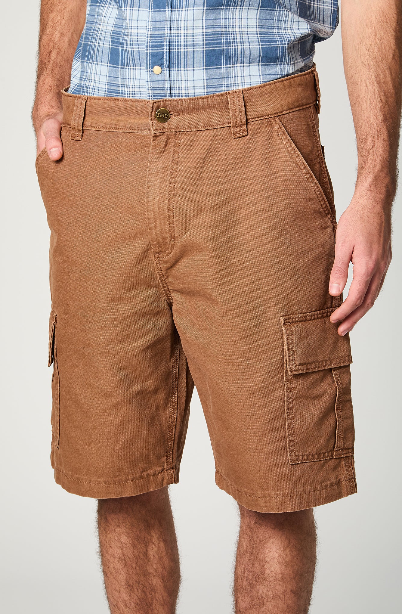 Shorts Hombre Cargo Canvas Terracota