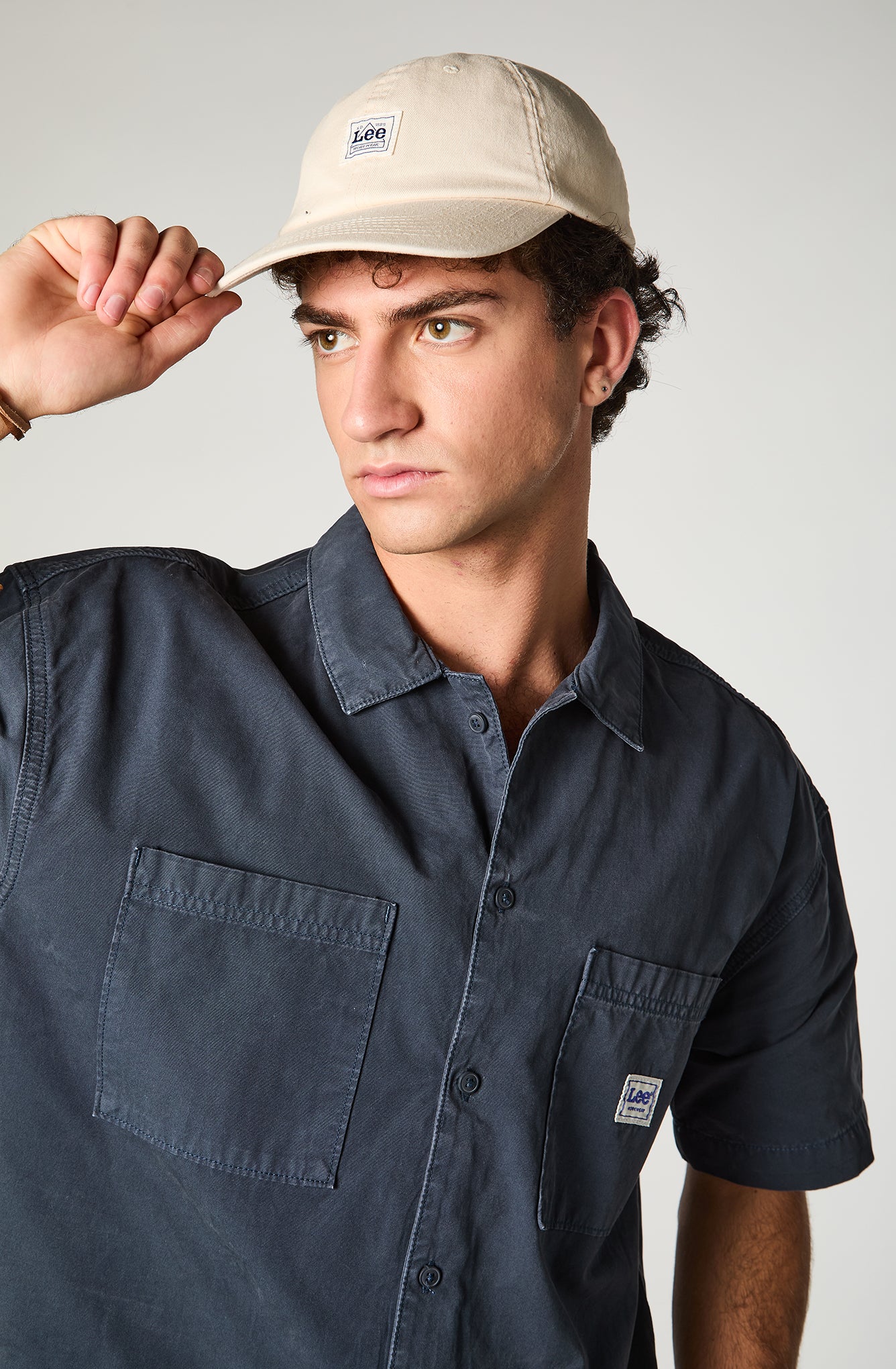 Camisa Hombre Cotton Lisa Azul