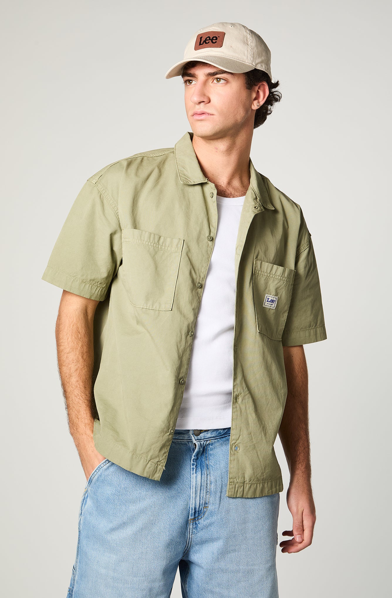 Camisa M/C Hombre Cotton Lisa Verde
