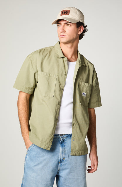 Camisa M/C Hombre Cotton Lisa Verde