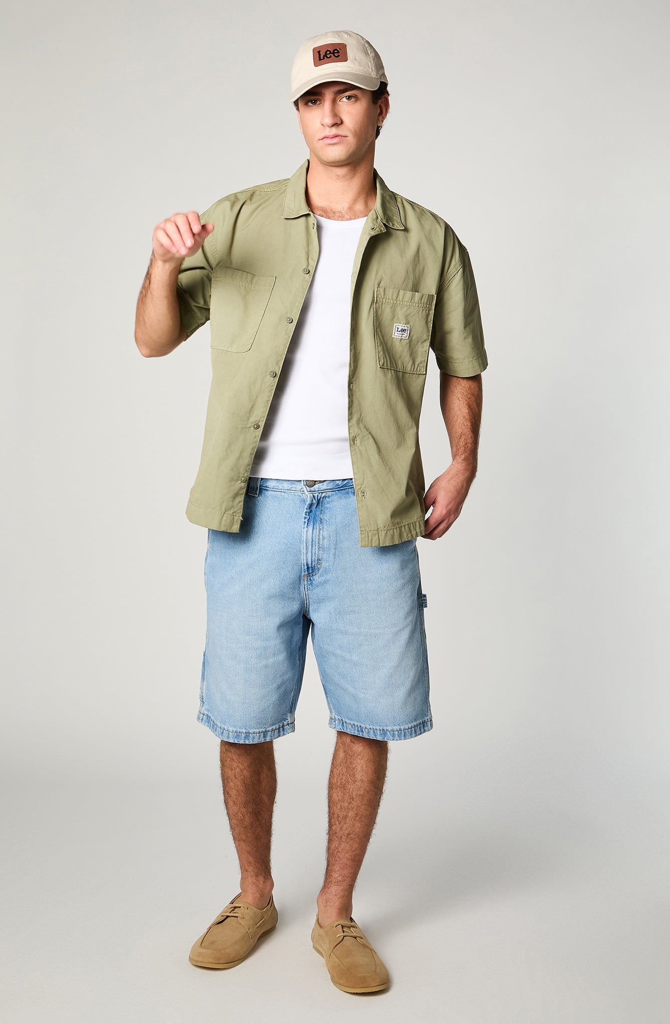 Camisa M/C Hombre Cotton Lisa Verde