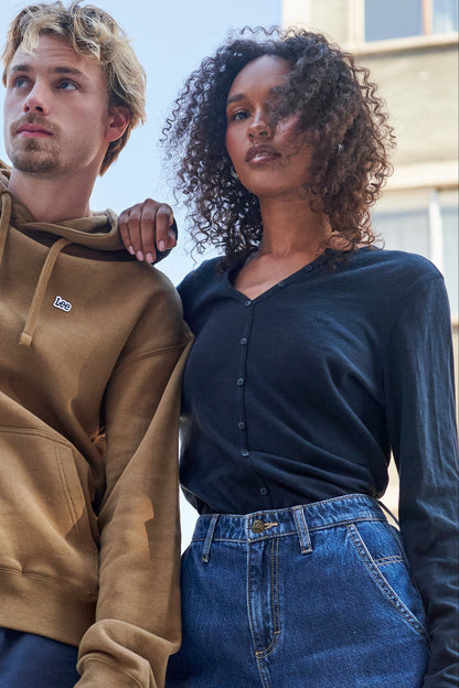 Polera ML Mujer Regular Negro Henley