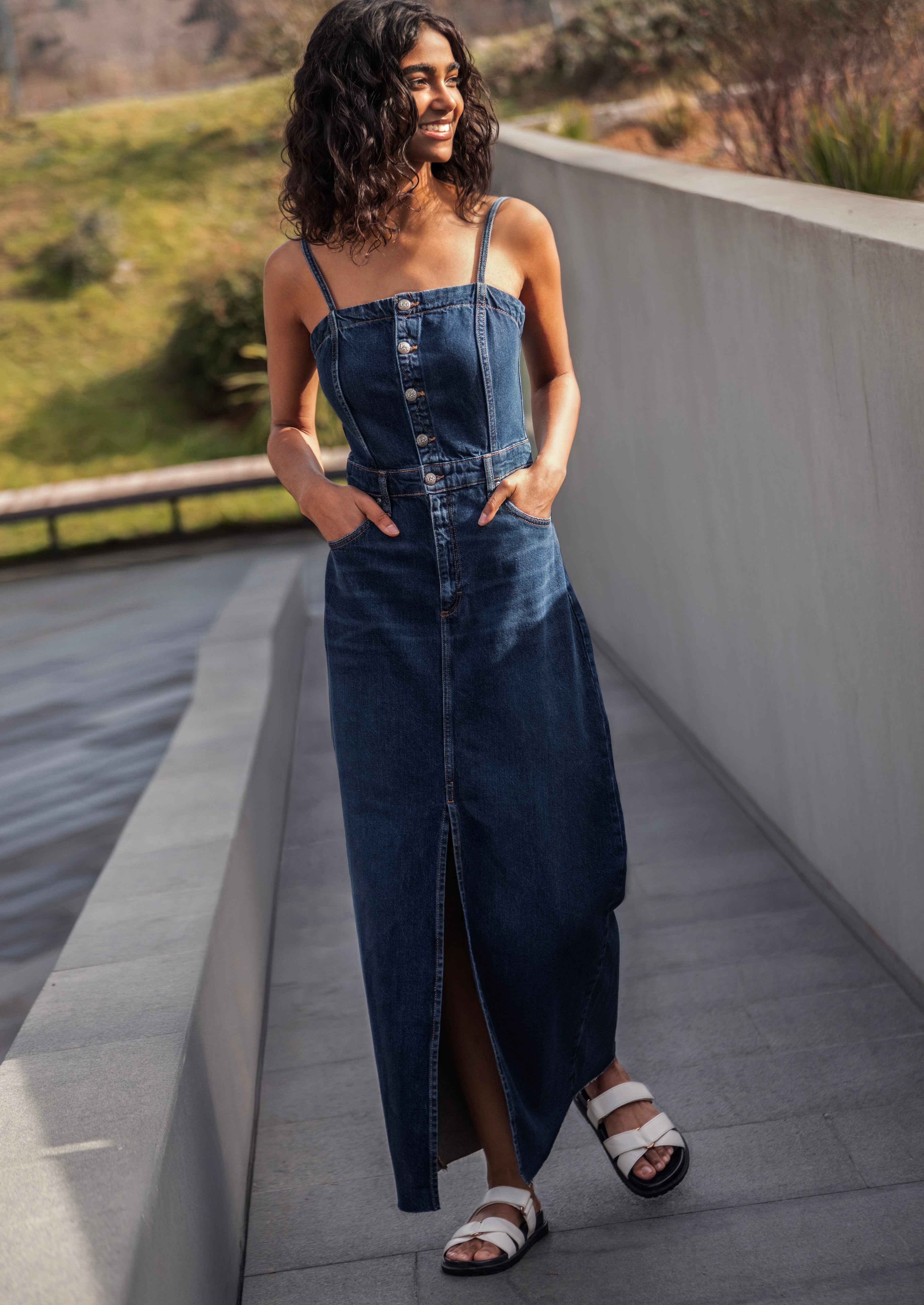 Vestido Mujer Denim Maxidress Azul